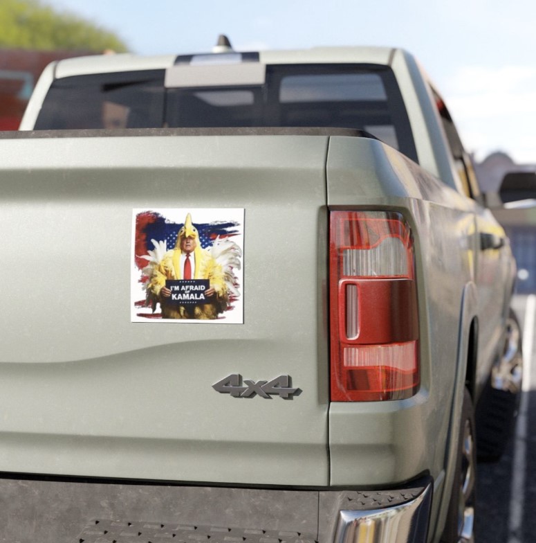 Trump Always Chickens Out Car Magnet Afraid of Kamala