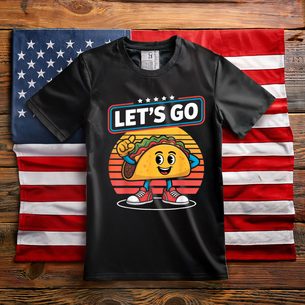 Funny Dabbing Taco Let'S Go Trump Chickens Retro Style T-Shirt