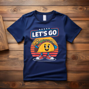 Funny Dabbing Taco Let'S Go Trump Chickens Retro Style T-Shirt