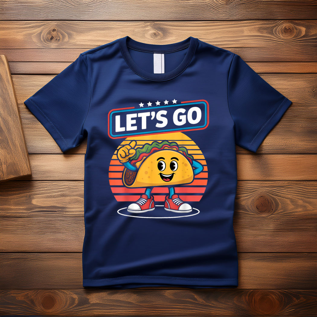 Funny Dabbing Taco Let'S Go Trump Chickens Retro Style T-Shirt