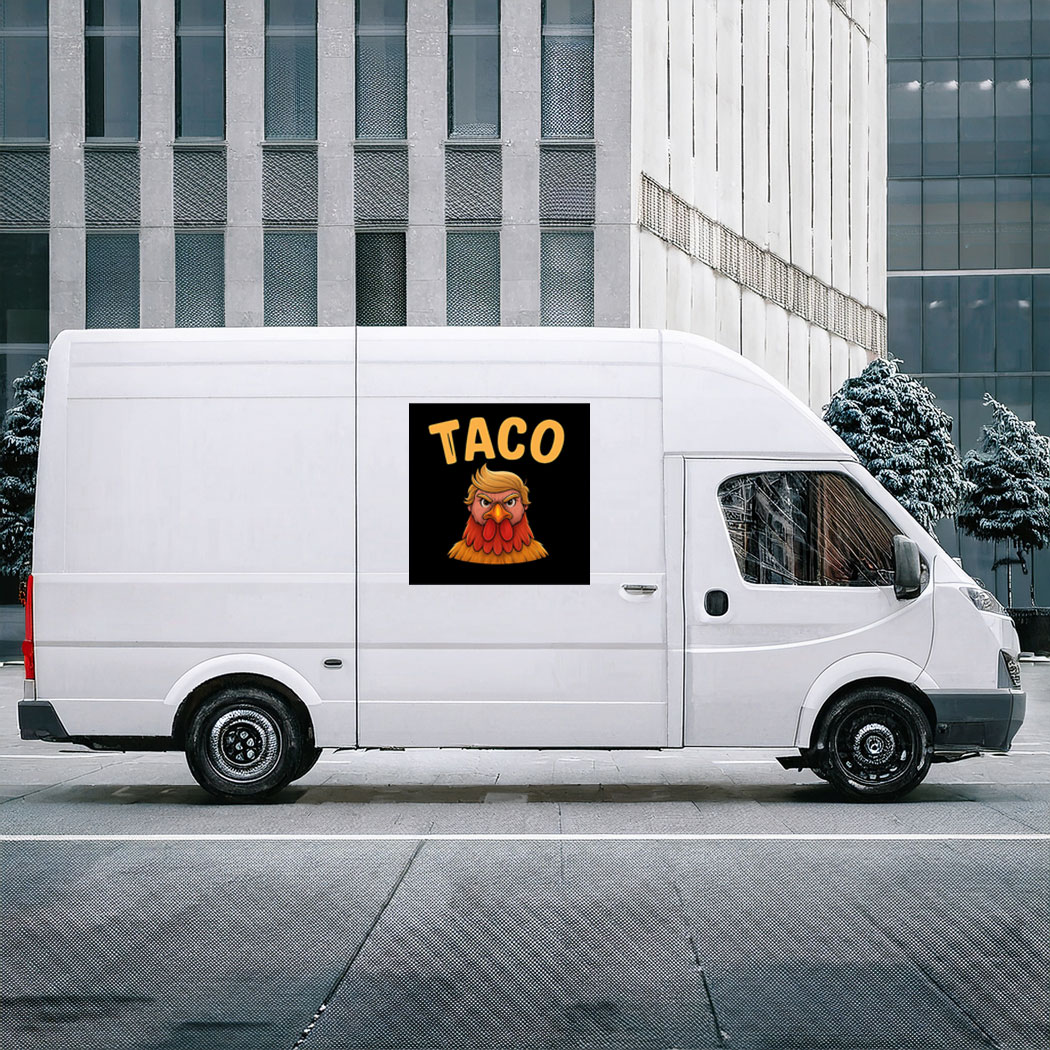 Taco Trump Always Chickens Out Stickers